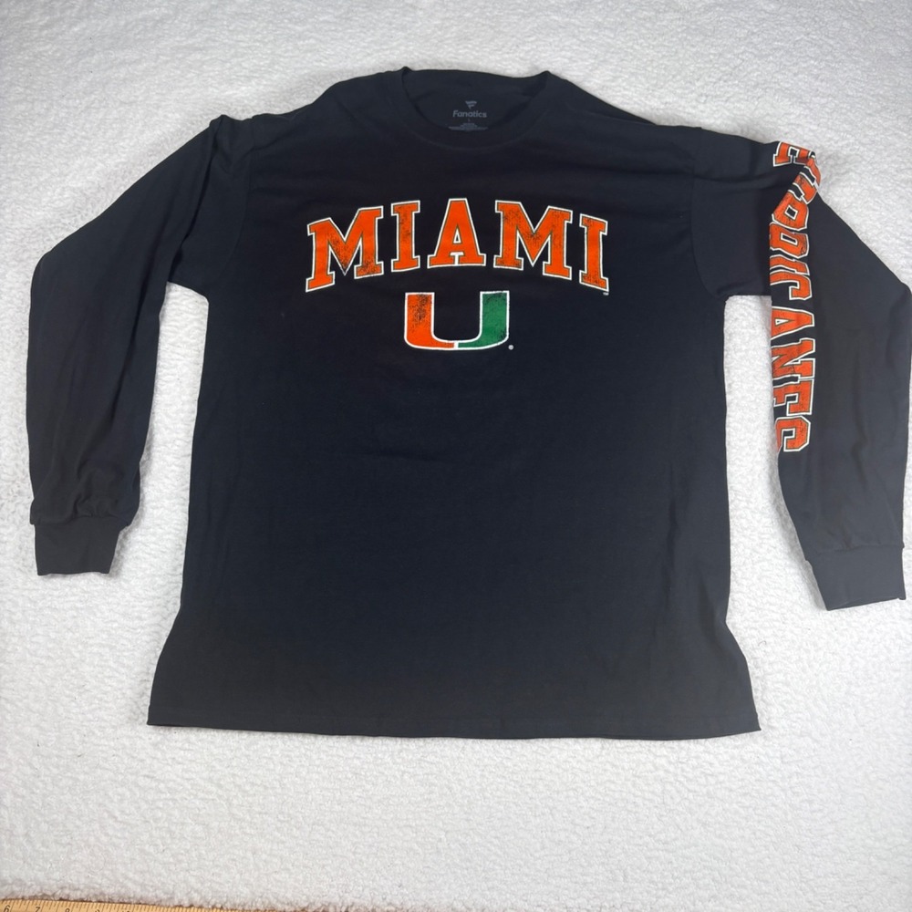 Fanatics Miami Hurricanes Men's Large Black Long Sleeve